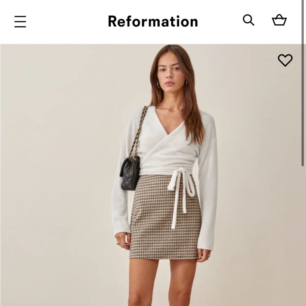 Reformation Relaxed Cashmere wrap sweater